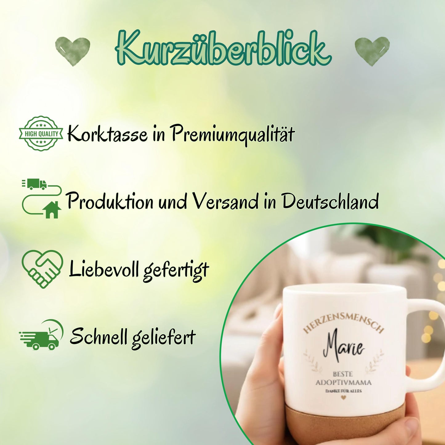 Tasse Beste Adoptivmama personalisiert | Geschenk für Adoptivmutter von Herzen | Dankeschön Mama