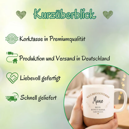 Tasse Bonus-Mama personalisiert mit Namen | Geschenk für Stiefmutter oder Wahlmama zu Weihnachten & Geburtstag