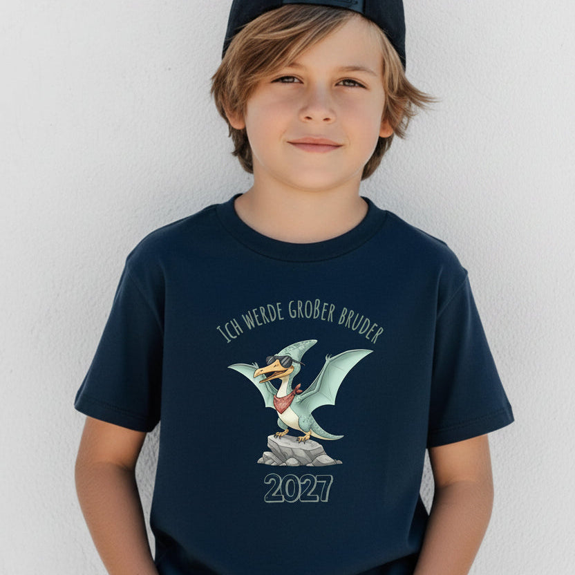 Ich werde großer Bruder Shirt 2027 mit Dino | Flugsaurier T-Shirt zur Schwangerschaftsverkündung
