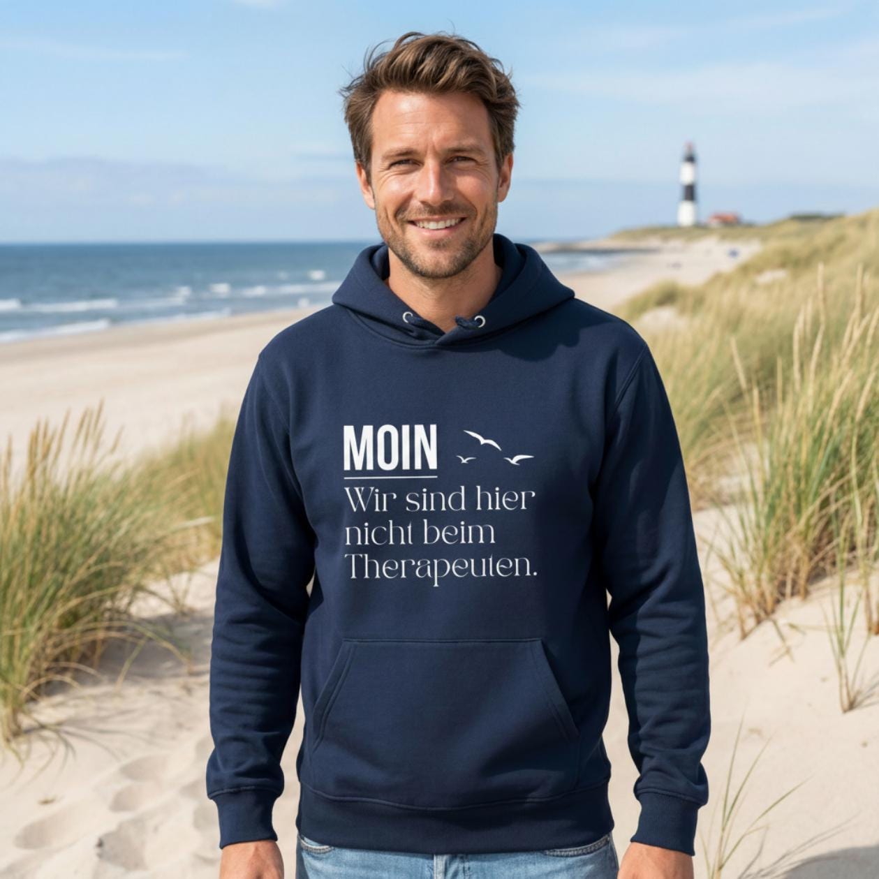MOIN Hoodie – Wir sind hier nicht beim Therapeuten | Kapuzenpullover Nordsee