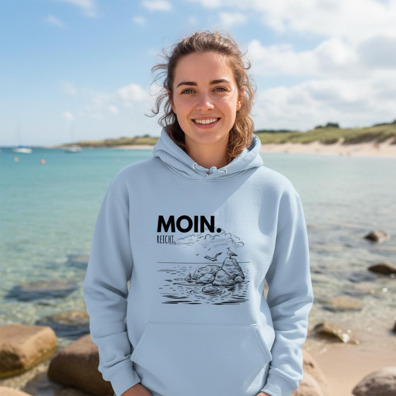 MOIN Hoodie – MOIN. Reicht. | Kapuzenpullover Nordsee Geschenk