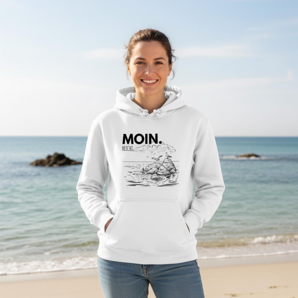 MOIN Hoodie – MOIN. Reicht. | Kapuzenpullover Nordsee Geschenk