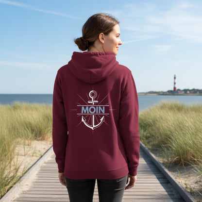 MOIN Hoodie für Damen und Herren | Anker Rückenprint Kapuzenpullover