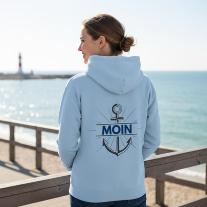 MOIN Hoodie für Damen und Herren | Anker Rückenprint Kapuzenpullover