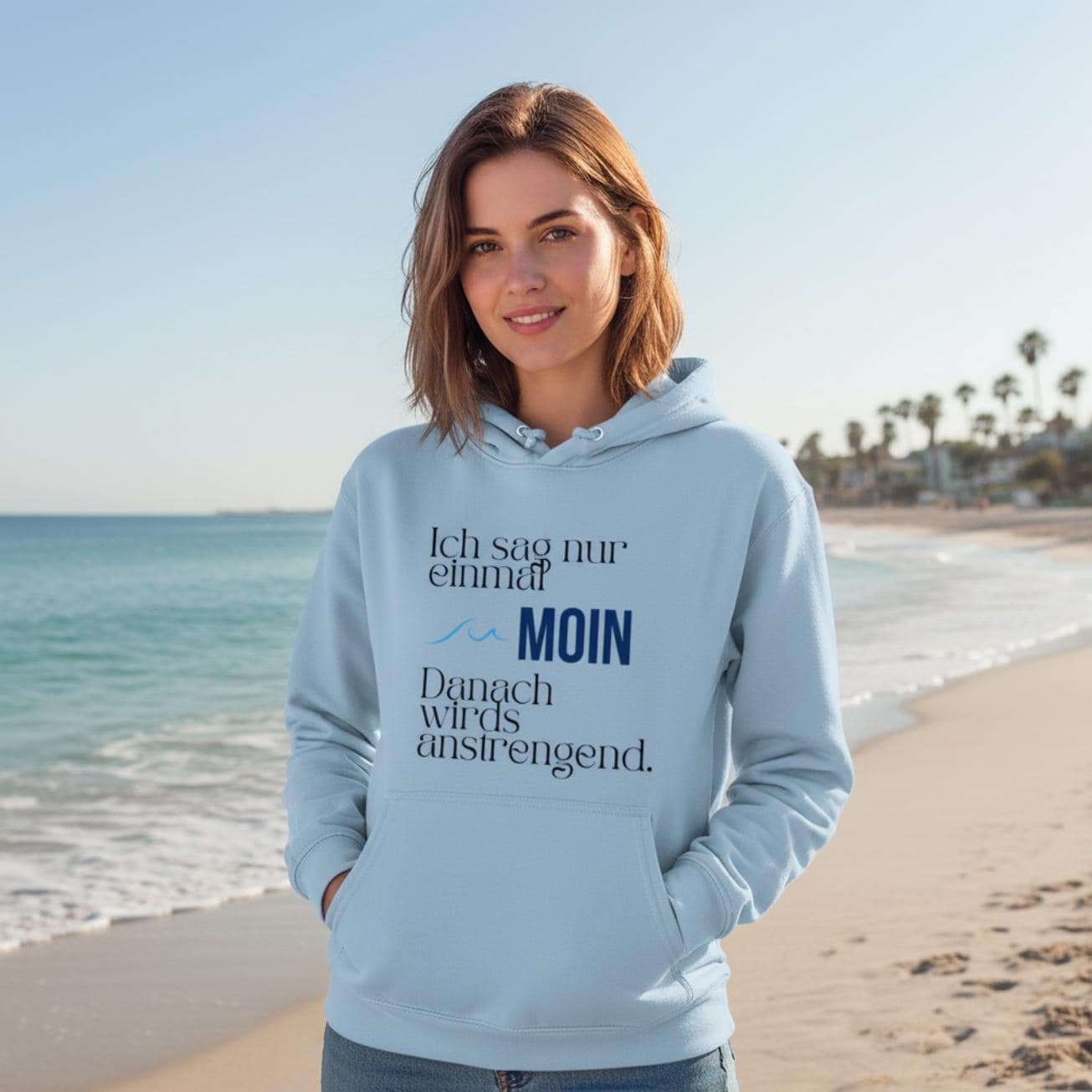 MOIN Hoodie – Ich sag nur einmal MOIN | Kapuzenpullover Nordsee