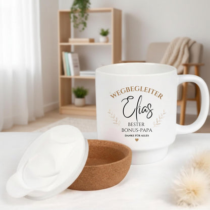 Tasse Bonus-Papa personalisiert mit Namen | Geschenk für Stiefvater oder Wahlpapa