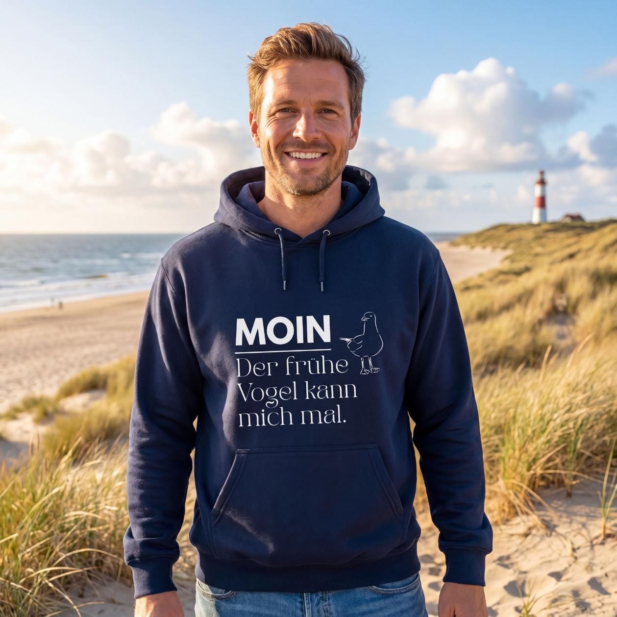 MOIN Hoodie – Der frühe Vogel kann mich mal | Kapuzenpullover Nordsee