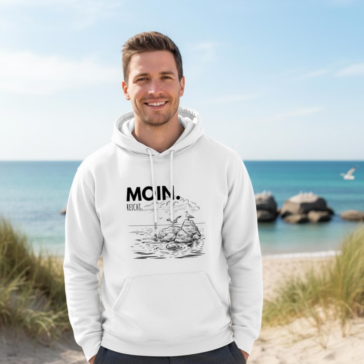 MOIN Hoodie – MOIN. Reicht. | Kapuzenpullover Nordsee Geschenk