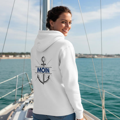 MOIN Hoodie für Damen und Herren | Anker Rückenprint Kapuzenpullover