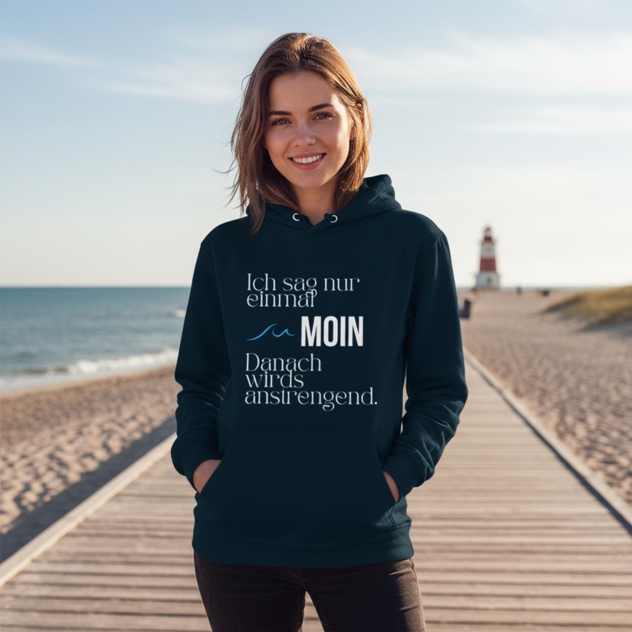 MOIN Hoodie – Ich sag nur einmal MOIN | Kapuzenpullover Nordsee