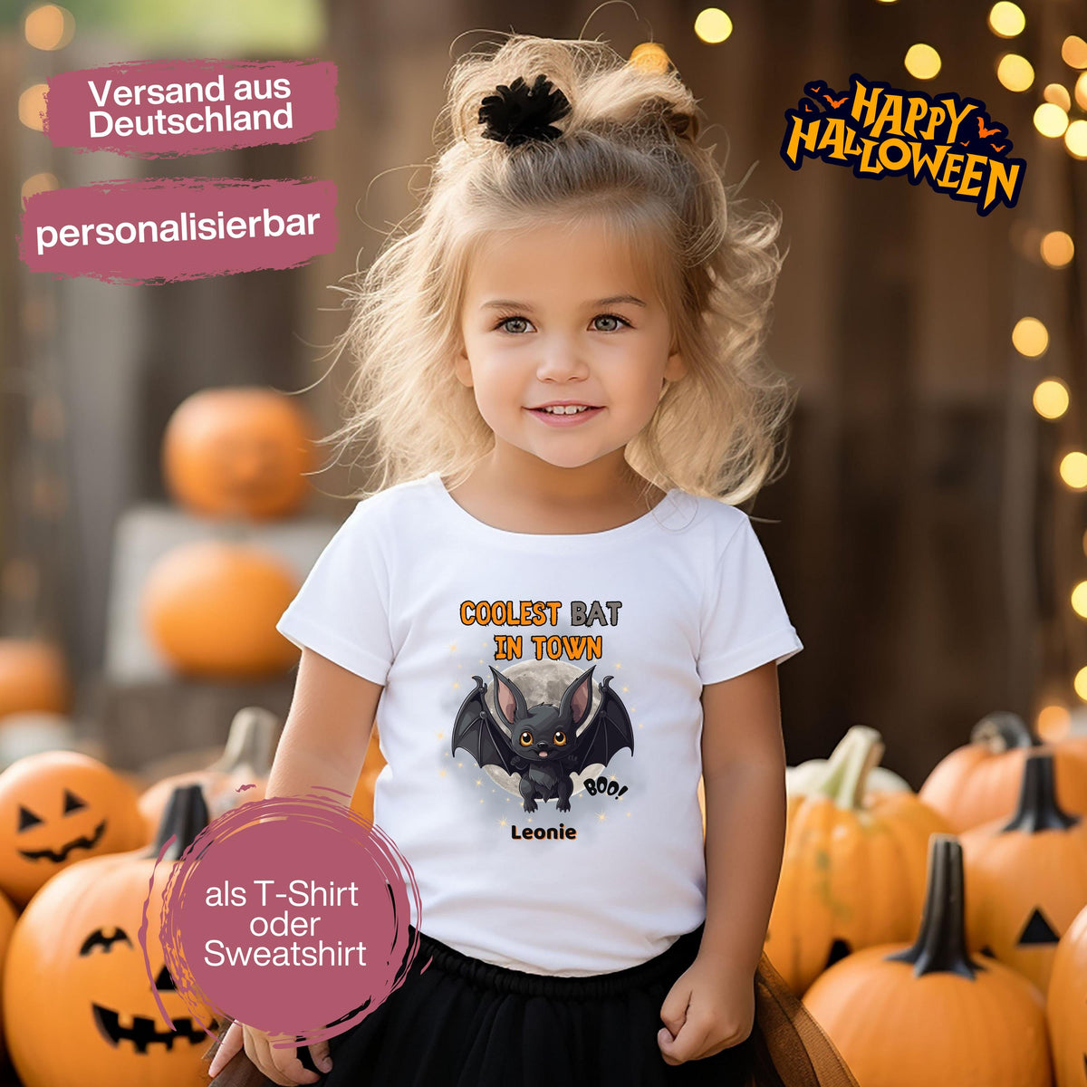 Halloween T-Shirt oder Sweatshirt für Kinder – ideal für „Süßes oder Saures“! Dein Kind ist perfekt gekleidet für Halloween mit diesem bequemen Shirt oder Pullover in Schwarz oder Weiß. Niedliches Design für Jungen & Mädchen, ideal für Halloween Partys, Kindergarten & das erste Halloween. Beliebt als „mein erstes Halloween“ Outfit oder Halloween Kleidung für Kinder. Auch als langarm Shirt für kühlere Tage geeignet. Ein Must-have für kleine Gruselfans! 🎃
