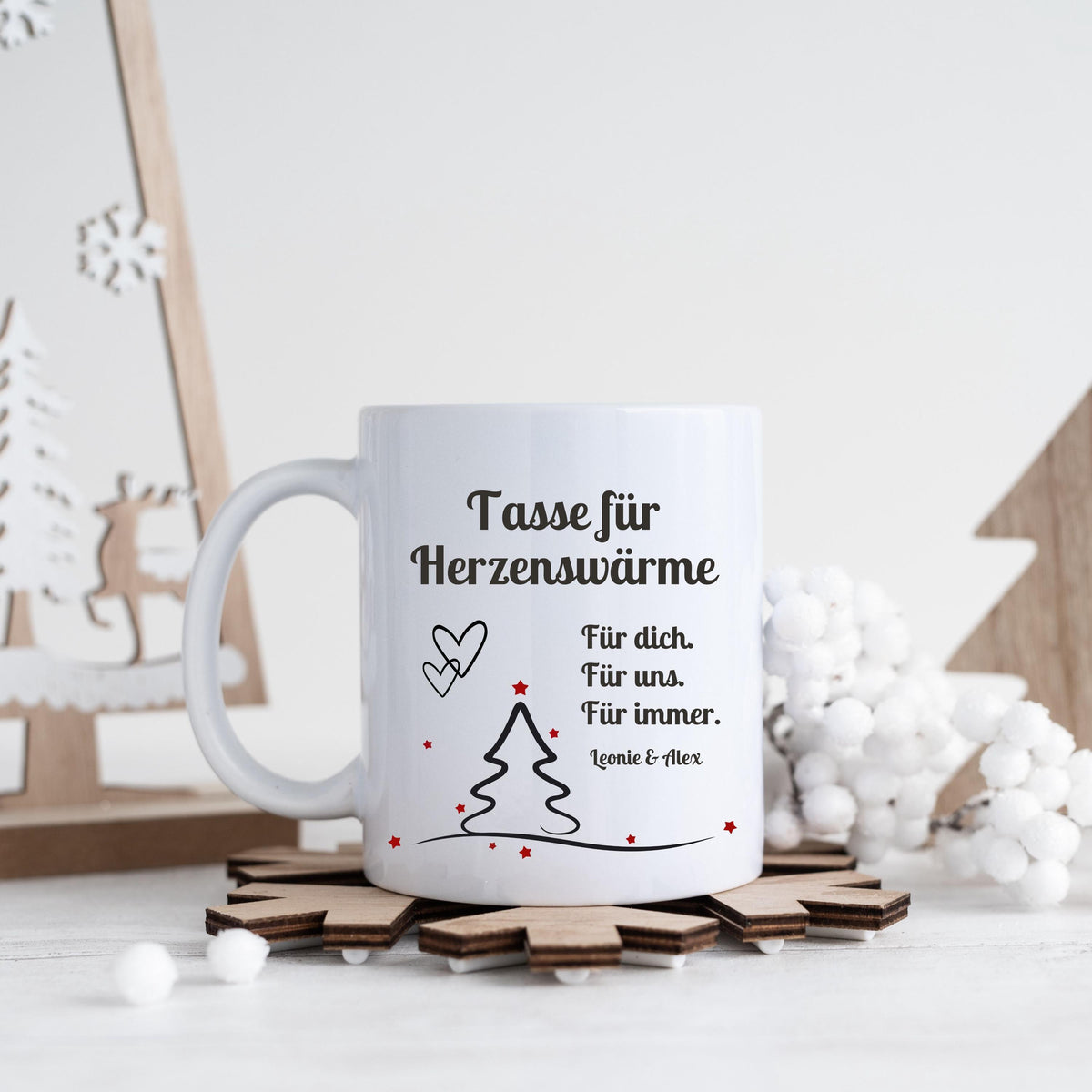 Personalisierte Weihnachtstasse mit Spruch „Tasse für Herzenswärme“ und niedlichem Schneemann-Paar Motiv. Geschenkidee Weihnachten für Paare, Partner, Freundin oder Freund. Wintertasse mit Namen individuell personalisierbar. Keramiktasse Weihnachten für Verliebte oder als romantisches Weihnachtsgeschenk. Lustige Pärchentasse für die Adventszeit, ideal auch als Wichtelgeschenk oder kleine Aufmerksamkeit für den Lieblingsmenschen.