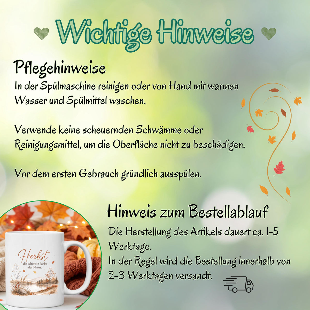 Herbst Tasse mit Spruch als Geschenk für beste Freundin und Geschenk für Kaffeeliebhaber. Weiße Keramiktasse 330 ml mit herbstlicher Landschaft, See, Bäumen, Bergen und dem Spruch „Herbst – die schönste Farbe der Natur“. Herbsttasse und Kaffeeliebhaber Geschenk für Herbstzeit, Cozy Season und gemütliche Kaffeepausen. Keramiktasse als Herbst Geschenk, Me Time Geschenk und Tasse mit Herbstmotiv für Naturfans, Kaffee- und Teeliebhaber, produziert und versendet aus Deutschland.