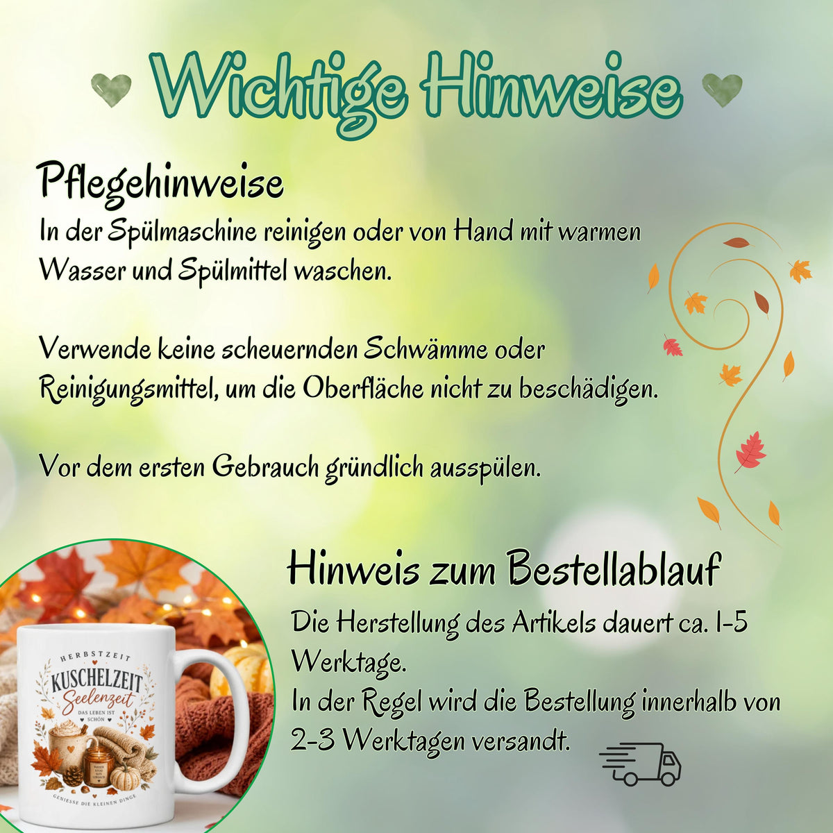 Herbst Tasse mit Spruch „Herbstzeit – Kuschelzeit – Seelenzeit“ als Me Time Geschenk, Herbst Geschenk und Geschenk für beste Freundin. Weiße Keramiktasse 330 ml beidseitig bedruckt mit gemütlichem Herbstmotiv aus warmer Tasse, Strickdecke, Kerze, Kürbis, Tannenzapfen und Herbstblättern. Herbsttasse für Herbstzeit und Cozy Season, ideal als Geschenk für Kaffeeliebhaber, Freundin, Mama oder Schwester und für gemütliche Kaffee-, Tee- und Kakaomomente zu Hause. geschenk beste freundin
keramiktassen