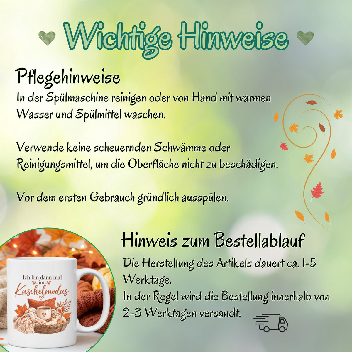 Herbst Tasse Ich bin dann mal im Kuschelmodus als Geschenk für beste Freundin und Geschenk für Kaffeeliebhaber. Weiße Keramiktasse 330 ml mit gemütlichem Herbstmotiv, Kaffee, Strickdecke, Kissen und Herbstblättern. Herbsttasse als Kaffeeliebhaber Geschenk, Me Time Geschenk, Selfcare Geschenk und Herbst Geschenk. Kaffeetasse Herbst für Cozy Season und Herbstzeit, spülmaschinenfeste Keramiktasse als Tasse mit Herbstmotiv und Geschenkidee für Kaffeeliebhaber.