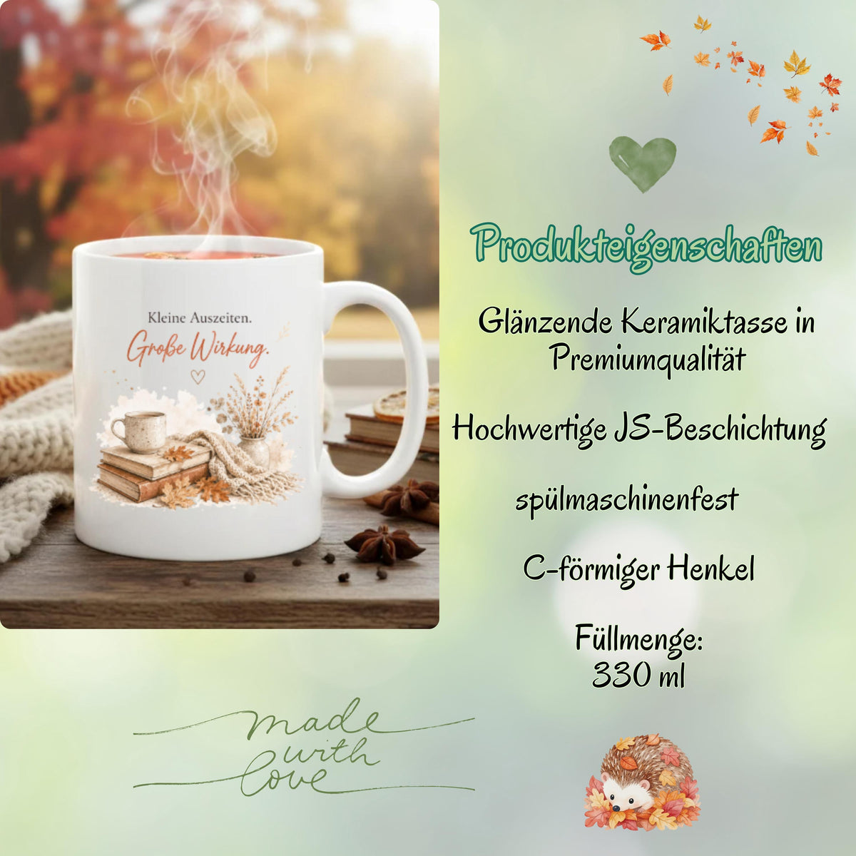 Herbst Tasse cozy season | Keramiktasse Herbstzeit Geschenk Kaffeeliebhaber | Keramiktassen Geschenk für beste Freundin | Selfcare Geschenke