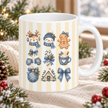 Weihnachtstasse mit winterlichen Wintermotiven zeigt diese Keramiktasse Weihnachten in vier Farben. Diese Kaffeetasse Weihnachten sorgt mit ihrem Design für Adventsstimmung und eignet sich als Wichtelgeschenk-Tasse, Weihnachtsgeschenk-Tasse oder Weihnachtsbecher Geschenk für alle, die Weihnachten lieben. Als Winter Tasse Geschenk oder Winterkaffeetasse begleitet sie dich durch die ganze Weihnachten-und-Winter-Zeit, egal ob als Geschenk für dich selbst oder für liebe Menschen in deinem Leben.