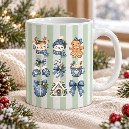 Weihnachtstasse mit winterlichen Wintermotiven zeigt diese Keramiktasse Weihnachten in vier Farben. Diese Kaffeetasse Weihnachten sorgt mit ihrem Design für Adventsstimmung und eignet sich als Wichtelgeschenk-Tasse, Weihnachtsgeschenk-Tasse oder Weihnachtsbecher Geschenk für alle, die Weihnachten lieben. Als Winter Tasse Geschenk oder Winterkaffeetasse begleitet sie dich durch die ganze Weihnachten-und-Winter-Zeit, egal ob als Geschenk für dich selbst oder für liebe Menschen in deinem Leben.