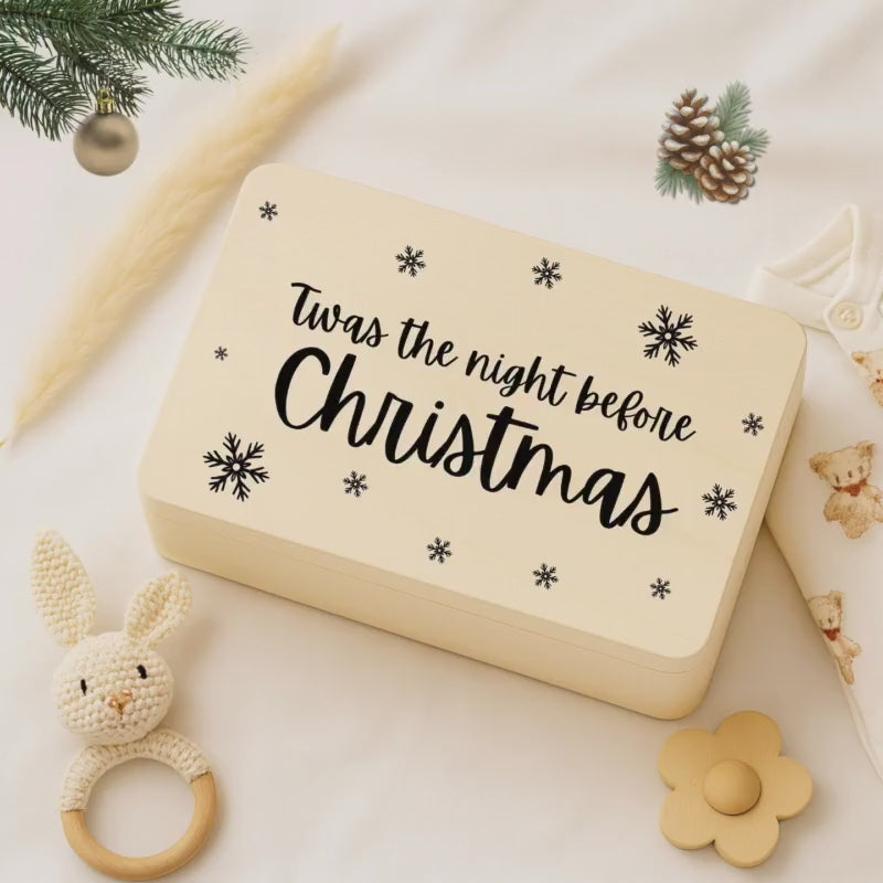 Christmas Eve Box aus Holz Weihnachtsabendbox | Geschenkbox Weihnachten | Heiligabend Kiste zum Befüllen | Weihnachtskiste Kind ohne Inhalt