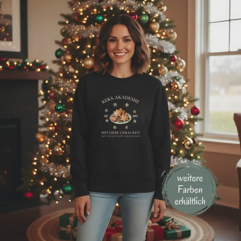 Keks Akademie Weihnachtspullover Damen Herren | Weihnachts-Sweater mit Plätzchen Motiv | Geschenkidee Weihnachten Winteroutfit Winterpulli