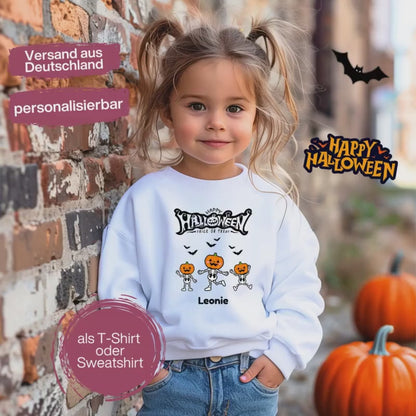 Halloween Sweatshirt Kinder personalisiert | Süßes oder Saures | Halloween T-Shirt Kinder | Halloween Pullover Junge Mädchen Halloween Pulli