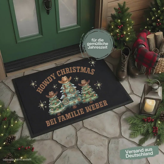 Personalisierte Fußmatte Weihnachten | Schmutzfangmatte | Fußmatte Eingang | Weihnachtsfußmatte | rutschfeste Fußmatte | Haustürmatte Name
