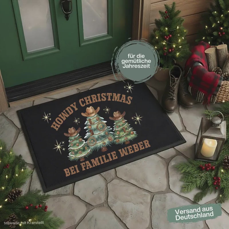 Personalisierte Fußmatte Weihnachten | Schmutzfangmatte | Fußmatte Eingang | Weihnachtsfußmatte | rutschfeste Fußmatte | Haustürmatte Name