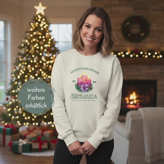 Adventsakademie Weihnachtspullover Damen & Herren | Weihnachts-Sweater mit Kerzen | Geschenkidee Frauen Männer | Pullover Weihnachten Advent