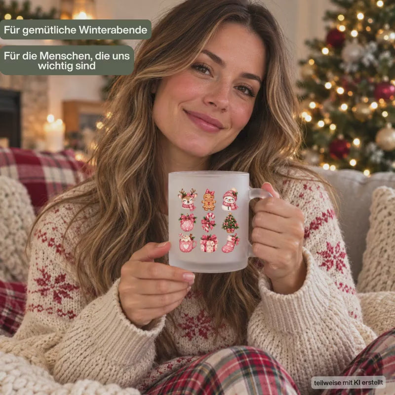 Weihnachtsbecher mit Weihnachtsmotiven, Tasse Weihnachten Winter, Kaffeetasse Weihnachten, Tassen mit Weihnachtsmotiven, Wichtelgeschenk