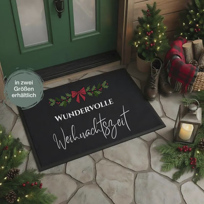 Fußmatte Weihnachten | Weihnachtsfußmatte Frohe Weihnachten | Festliche Türmatte Winterdorf | Weihnachtstürmatte Familie Freunde Nachbarn