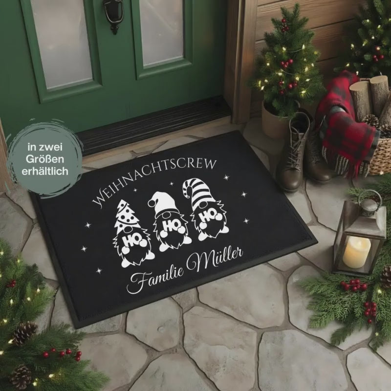 Personalisierte Fußmatte Weihnachten | Weihnachtsfußmatte mit Namen | Fußmatte personalisiert Weihnachtsmotiv | Türmatte Weihnachten Familie