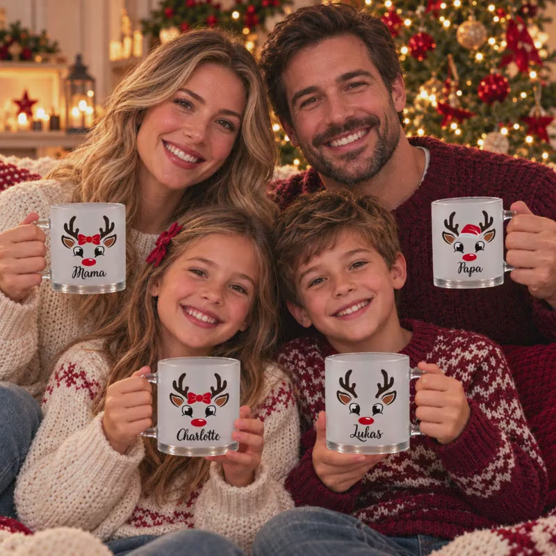 Personalisierte Weihnachtstasse mit Namen, Tasse Mama Papa Weihnachtsgeschenk Weihnachtsbecher Wichtelgeschenk Idee, Geschenk Freundin Tasse