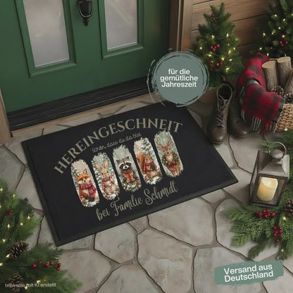 Personalisierte Fußmatte Weihnachten | Schmutzfangmatte | Fußmatte Eingang | Weihnachtsfußmatte | rutschfeste Fußmatte | Haustürmatte Name
