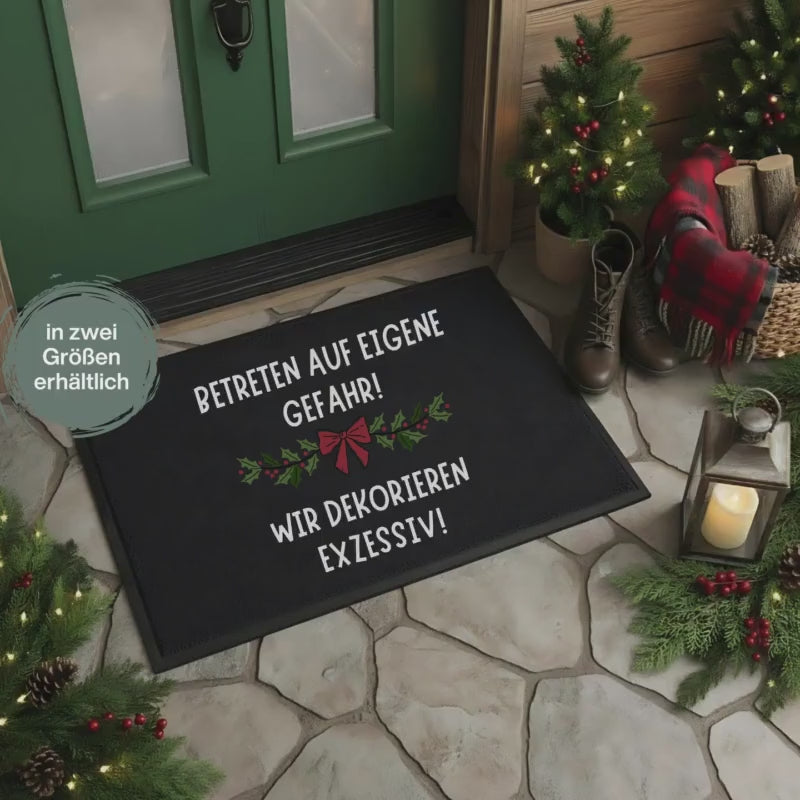 Lustige Fußmatte Weihnachten | Weihnachtsfußmatte | Festliche Türmatte | Weihnachtstürmatte Familie Freunde Nachbarn | Winter Fußmatte